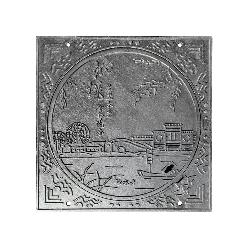 Ductile Cast Iron Square-Frame-Round-Cover Manhole Covers  