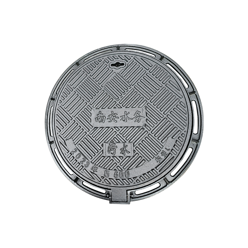 غطاء فتحة الصرف الصحي الدائري القياسي المصنوع من الحديد الزهر المطيل  